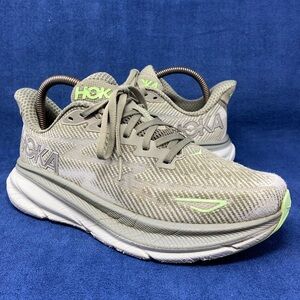 Hoka One One Womens Clifton 9 1127896 OHMR Green Running Shoes Sneakers Sz 8 B